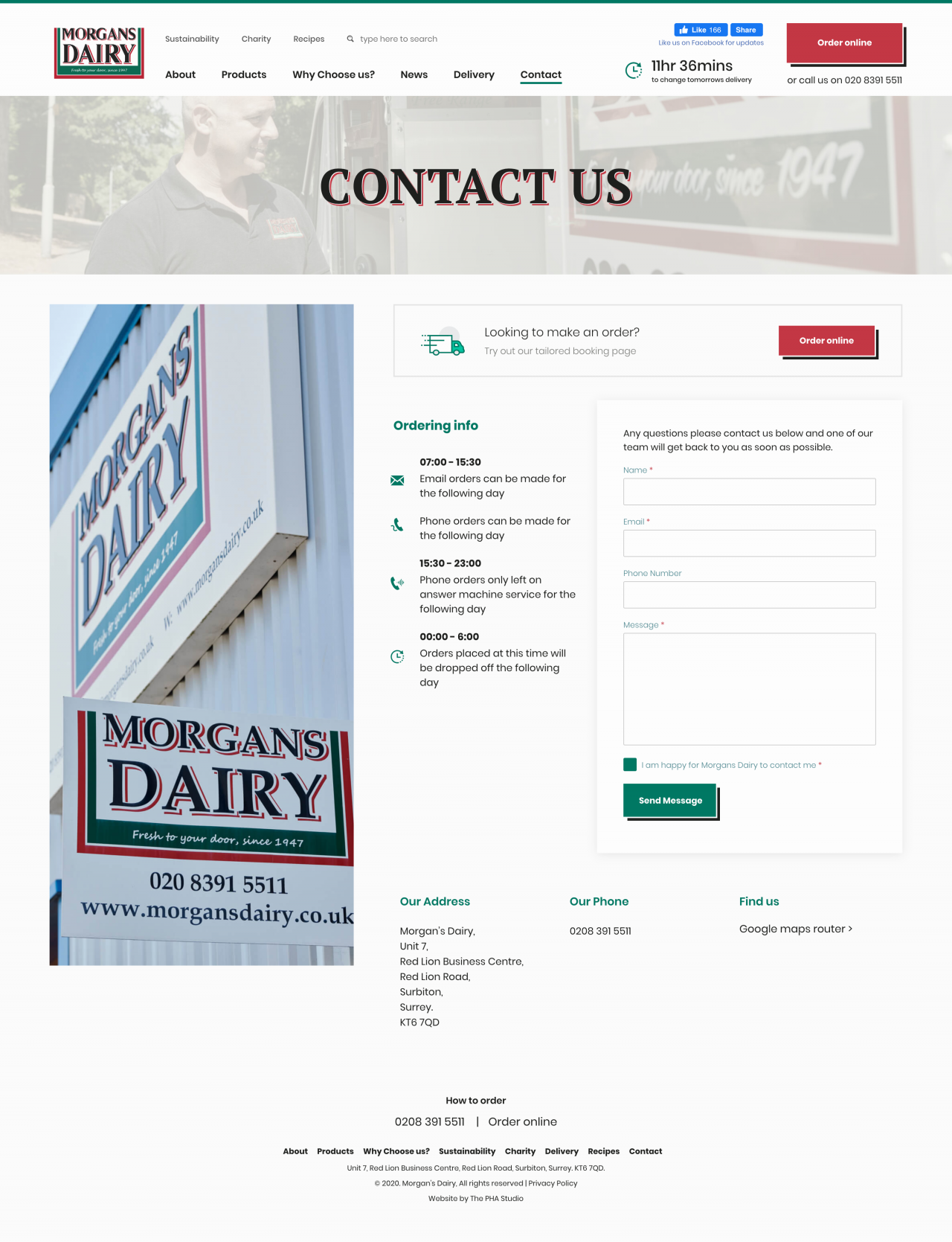 Morgans Dairy Website | Tom Hoadley | Freelance Wordpress Developer